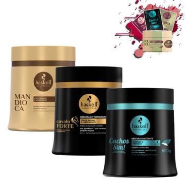 Imagem de Kit Máscaras Haskell Cronograma Capilar Cabelos Cacheados