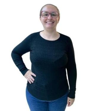 Imagem de Blusa Dunialin Feminina Plus Size Modal Preta 2287 Cor:;Tamanho:G2;Gênero:Feminino-Feminino