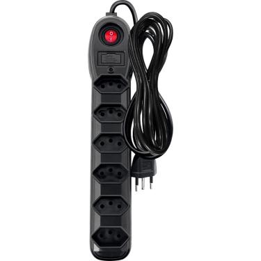 Imagem de Filtro De Linha Régua Inmetro 6 Tomadas 3 Metros Megatron