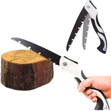 Imagem de Serra dobrável dobrável para corte de madeira, poda de árvores, jardinagem, lâmina de aço SK5 com trava de segurança resistente (C 23,5 cm)