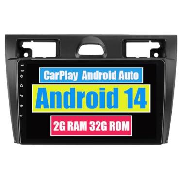 Imagem de RoverOne Central Multimídia para Ford Fiesta Mk VI 5 Mk5 2002 2003 2004 2005 2006 2007 2008 com CarPlay Android Auto Navegação GPS Bluetooth Radio Estéreo WiFi