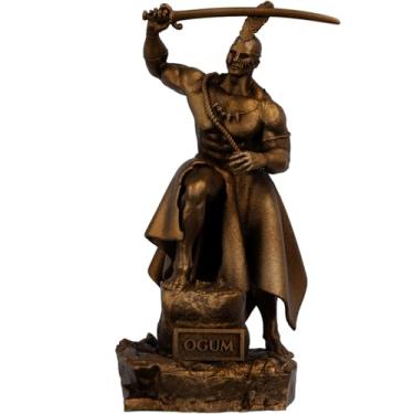 Imagem de Estátua Ogum Umbanda Candomblé - Orixá Guerreiro e Protetor da Ordem (Cor Cobre Antigo)