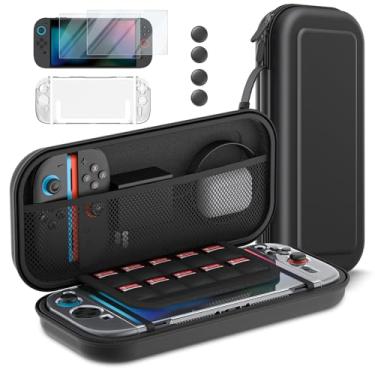 Imagem de Switch 2 Accessories Bundle for Nintendo Switch 2 (2025), 10 in 1 Gift Kit with PU Leather Carrying Case, Clear Protective Cover, 2 Pack Screen Protector and Thumb Grip Caps, Travel Full Protection