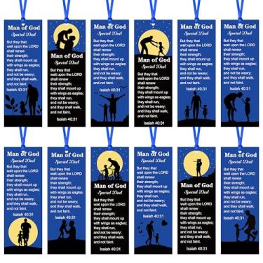 Imagem de Haooryx Marcadores de livro cristãos religiosos do Homem de Deus – 120 peças de marcadores de livro de dia dos pais versículo da Bíblia marcador de página para presente para o dia dos pais festa de