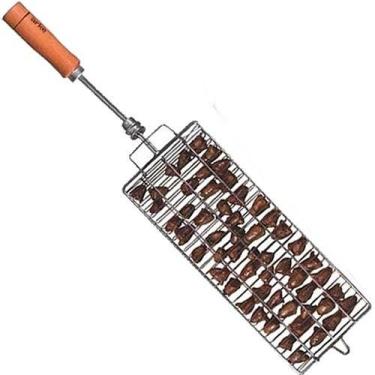 Imagem de Espeto Grelha Cromada Para Uso Com Churrasqueira Arke, Grelha Legumes