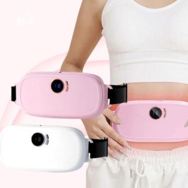 Imagem de Cinta Massageadora Térmica Esquenta e Vibra Dores e Cólicas Menstruais + Bolsa para Guardar + Squishy Relaxante + Manual em Português | Testado