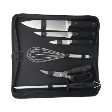 Imagem de Jogo para Churrasco Fracalanza em Inox com Bolsa de Nylon com 6 Peças,