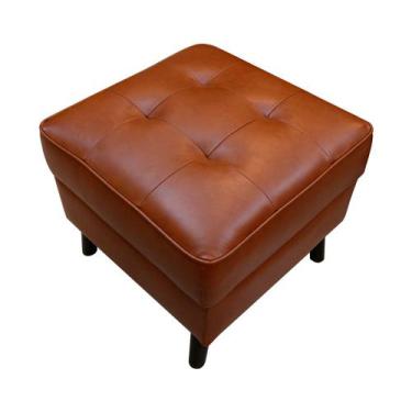 Imagem de Puff com Baú Stela 54cm Couro Marrom - Sallar Home