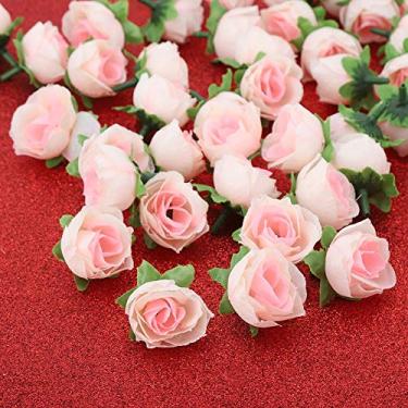 Imagem de 50pcs Artificial Rayon Peony Head Flower Pequena Bola Crisântemo Pequeno Cravo Falso Flor para Casa Wedding Garden Party Decoração (Rosa)