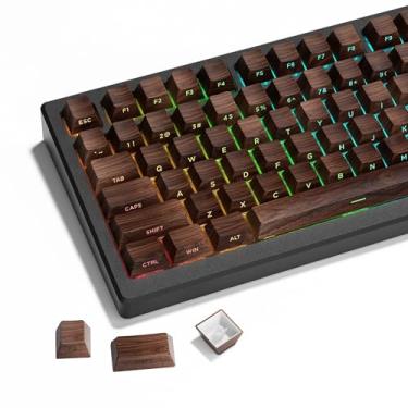 Imagem de Teclas XVX PBT - Teclas personalizadas com impressão lateral brilhante 60, 65, 75 e 100 por cento, conjunto de teclas com sublimação de tinta retrô e injeção dupla, 126 teclas, perfil Cherry para