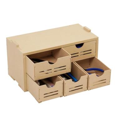 Imagem de Bucasso Wooden Model Kit Tool Storage Rack, Wooden Paint Rack with MDF Material, Model Tool Kit Organizer, Paint Organizer, Craft Supplies Storage, Brush/Tool Holder for Tamiya Gundam Tools, GK2