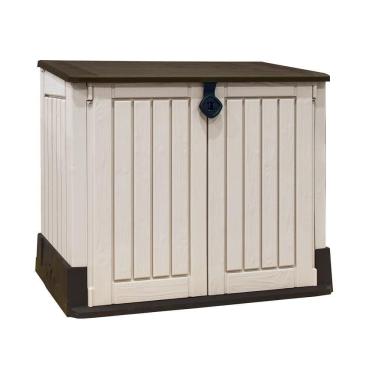 Imagem de Armário Baú Depósito 880l Multiuso Externo Store Midi Modular Bege E Marrom Keter