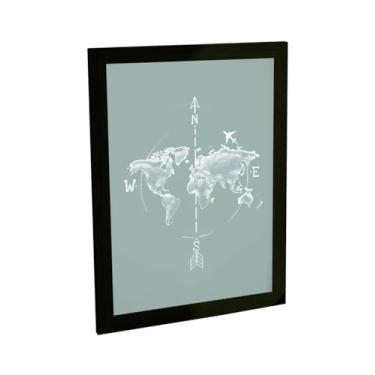 Imagem de Quadro Decorativo Mapa Minimalista Giz Viagem