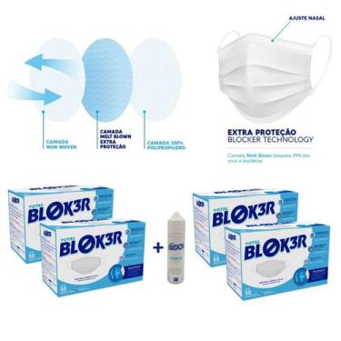 Imagem de Máscara Descartável Proteção Facial Camada Tripla C/ 200 Un. + Brinde 