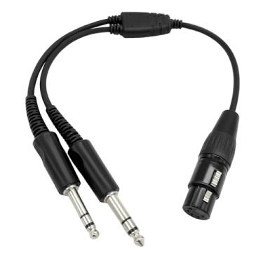 Imagem de WODASEN Adaptador de Fone de Ouvido de Aviação AB-GA 5 Pinos Fêmea Airbus XLR para GA Cabo Conector de Plugue Duplo para Helicóptero Piloto Aviação Geral