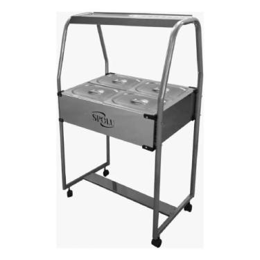 Imagem de Balcão Buffet Self Service Duplo 4 Cubas De 6 Lts Quentes Térmicas 220
