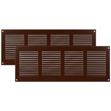 Imagem de Vent Systems 40,6 cm x 15,5 cm Capa de ventilação marrom Grelha de retorno de ar de metal com tela de proteção de pragas embutida Capa de ventilação HVAC para melhoria da casa capa de duto de