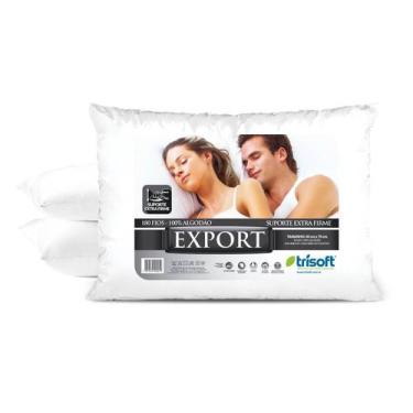 Imagem de Travesseiro Percal Suporte Extra Firme Export Trisoft Cor Branco - Lan