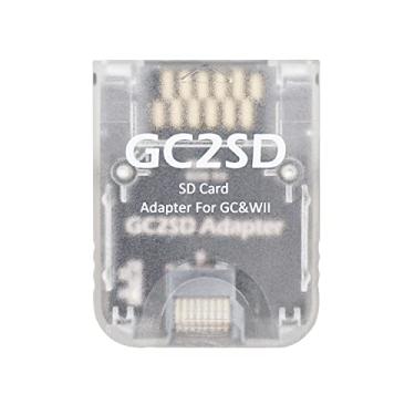 Imagem de AreMe GC2SD adaptador de cartão micro SD leitor de cartão TF para console Gamecube Wii (transparente)