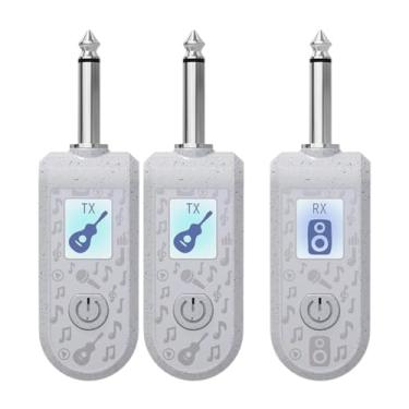 Imagem de Amagogo Transmissor e receptor para guitarra com adaptador XLR para microfone profissional, Conjunto Branco B