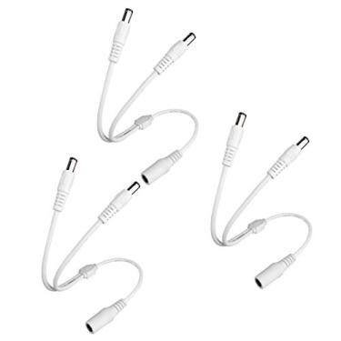 Imagem de SIOCEN Pacote Com 3 Cabos Divisores De Alimentação Cc, 1 Fêmea Para 2 Machos, 5,5 Mm X 2,1 Mm, Fio Adaptador Em Y, Cabo Y Bidirecional Câmera Estacionamento Segurança Cctv, Fita Led