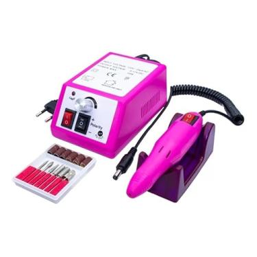 Imagem de Lixadeira Lixa Motor 2000 Rosa Profissional Manicure Unha Gel Fibra(Rosa)