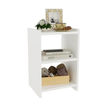 Imagem de Mesa de Cabeceira Nicho Quarto Casal Decoração Retro (Branco)