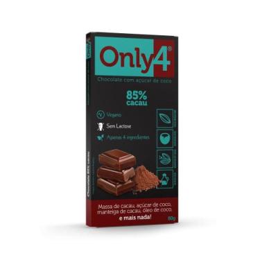 Imagem de Kit 3X: Chocolate 85% Cacau Sem Lactose Vegano Only4 80G