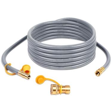 Imagem de GASPRO Mangueira de gás natural de 24 pés 1/5.1 cm ID, mangueira de GLP de baixa pressão com conexão rápida, para Weber, Char-broil, forno de pizza, aquecedor de pátio e mais