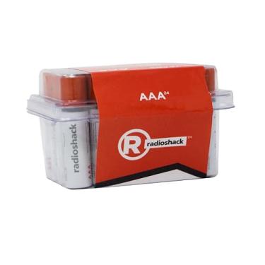Imagem de Pilhas alcalinas AAA RadioShack, sem mercúrio e cádmio, garantia de armazenamento de 10 anos, 1,5 V, pacote com 24