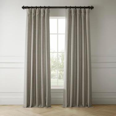 Imagem de HPD Half Price Drapes Cortinas italianas de linho sintético para quarto 50 x 96 (1 painel), FLCH-FM20129-96, cinza acinzentado