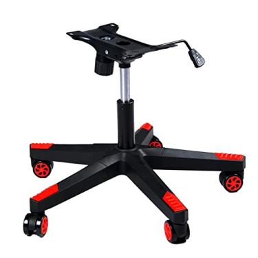 Imagem de Frassie Conjunto giratório de substituição de base de cadeira de escritório de nylon de 71 cm com cilindro de suporte de placa inferior, 5 rodízios