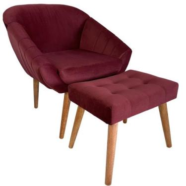 Imagem de Kit Poltrona Giovana Puff Capitonê Luxo e Almofadas em Sued Premium - 