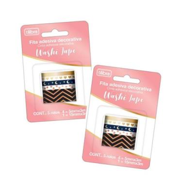 Imagem de Kit 2 Unidades Fita Adesiva Washi Tape Metalizada - Tilibra