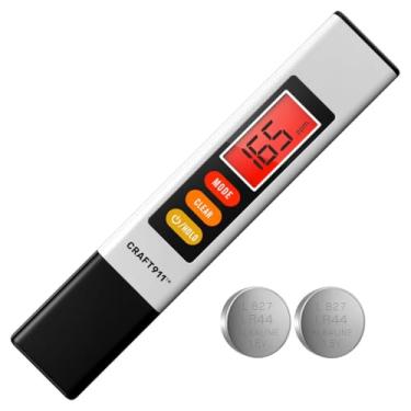 Imagem de Craft911 Medidor digital TDS 4 em 1, preciso e confiável, medidor EC (°C), medidor de temperatura 0-9990ppm, testador profissional de qualidade da água para água potável, sistema RO/DI, aquários etc