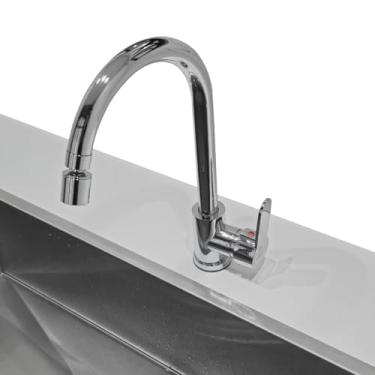 Imagem de Torneira Para Cozinha Lavabo Luxo Gourmet Monocomando Misturador de Água Fria e Quente Bico 360º + Kit Vedação