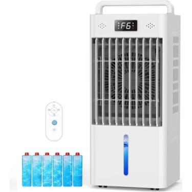 Imagem de Ar condicionado portátil sem janelas com controle remoto, refrigerador de ar evaporativo, refrigerador de pântano com tanque de água, ventilador de refrigeração para casa interna 12H, temporizador sem