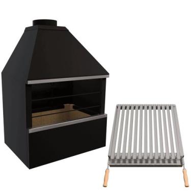 Imagem de Churrasqueira De Parede E80 - P/12 Espetos com Grelha Argentina - Bras