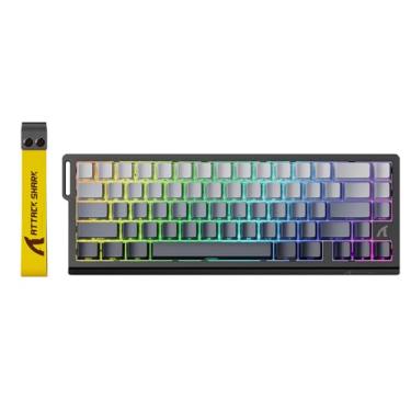 Imagem de ATTACK SHARK X68 HE Teclado mecânico para jogos de gatilho rápido 60% TKL com fio e atuação ajustável,interruptor magnético de efeito Hall,taxa de pesquisa de 8 KHz,retroiluminação RGB(Moonlight)