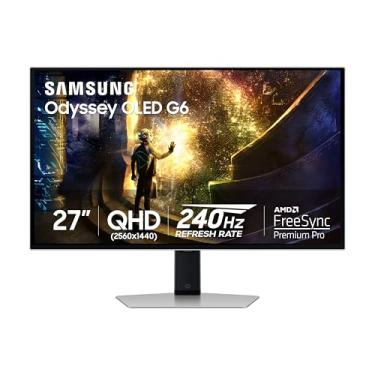 Imagem de SAMSUNG Monitor de jogos Odyssey OLED G6 (G61SD) QHD 240Hz 0,03ms FreeSync Premium Pro de 27 polegadas com design de metal elegante