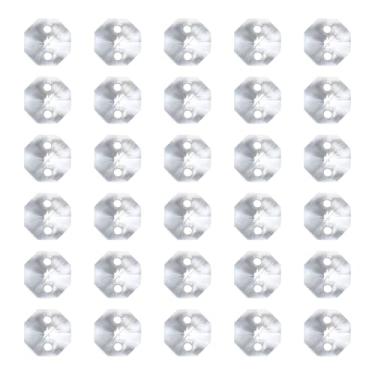 Imagem de PATIKIL K9 Contas octógono de cristal 2 furos pingentes, pacote com 40 8 mm lustre prismas peças ornamentos enfeites para pendurar contas para decoração de artesanato de artes faça você mesmo