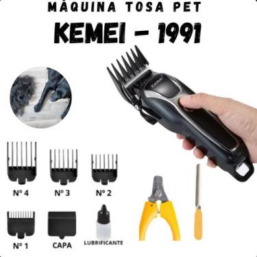 Imagem de Máquina de Tosa Kemei KM-1991  Cortador Sem Fio para Cães e Gatos - LI