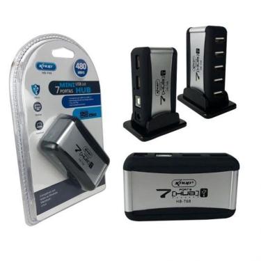 Imagem de Mini Hub Usb 7 Portas Com Fonte Usb 2.0 480Mbps Hb-T68