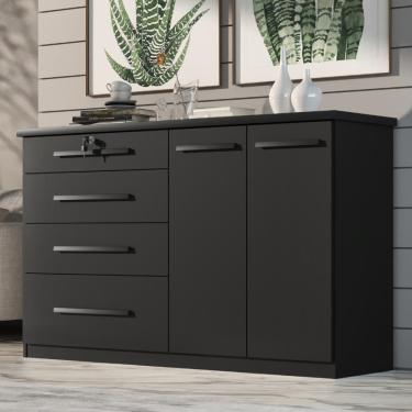 Imagem de Comoda Mariah 4 Gavetas  2 Portas Com Chave