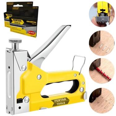 Imagem de Grampeador Pinador Manual 3 Em 1 Pressão + 2000 Grampos 14Mm - Fertak