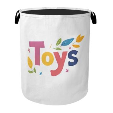 Imagem de Cesta de roupa suja dobrável de lona com alças – Organizador de brinquedos, resistente para casa, quarto, dormitório, banheiro
