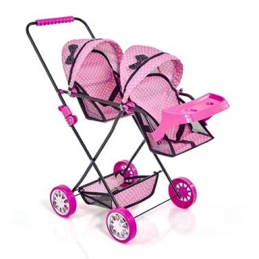Imagem de Carrinho de Boneca Gêmeos Veneza com Bandeja Rosa