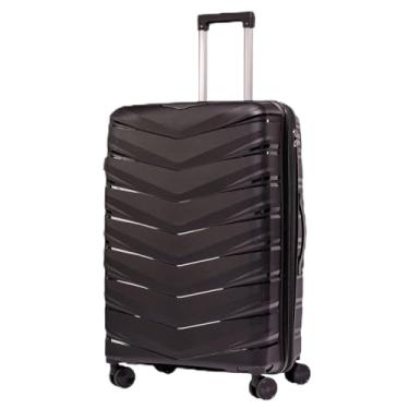 Imagem de Mala De Viajem Grande 32Kg Expansível Polipropileno 8 Rodas 360 Para Despachar Tamanho G RZíper Antifurto Leve Rígida (PRETO, GRANDE) (Grande)