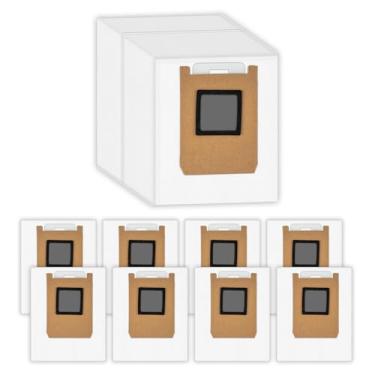 Imagem de (Pacote com 9) Sacos de pó de substituição E28 compatíveis com aspirador de pó robô Eufy Omni E28/ E25, kit de acessórios, grande capacidade, sacos de pó de substituição a vácuo, sacos de vácuo, sacos