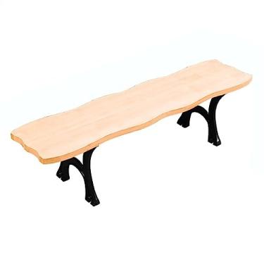 Imagem de ZzleoyuUUs-12 Banco de jardim ao ar livre, cadeira de parque ao ar livre, cadeira de lazer sem encosto, adequada para varanda, varanda, jardim, pátio e banco (natural, 120 x 39 x 43 cm)